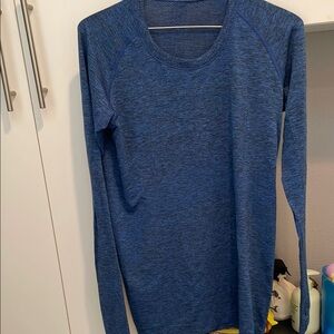 Lululemon Athletica Blue Fitted Long Sleeve Hoodie